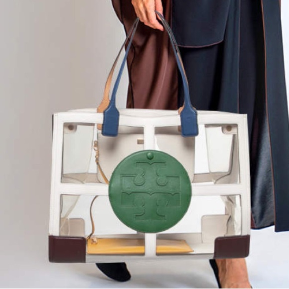 Tory Burch Ella Clear Quadrant Tote